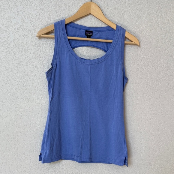Patagonia Tank Top Open Cotton Back Blue Purple size Small - Picture 2 of 8